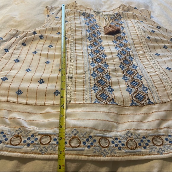 - J. Jill Beautiful Lilah Textured-Stripes Embroidered Top - Picture 13 of 15